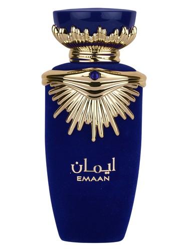 Frasco do perfume árabe Emaan da Lattafa, compartilhável