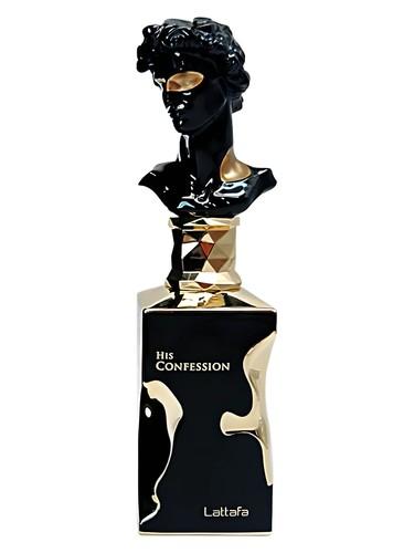 Frasco do perfume árabe His Confession da Lattafa, compartilhável, 100 ml