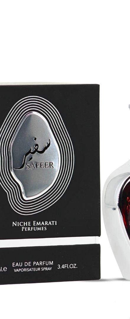 Frasco do perfume árabe Safeer niche emarati da Lattafa, compartilhável, 100 ml