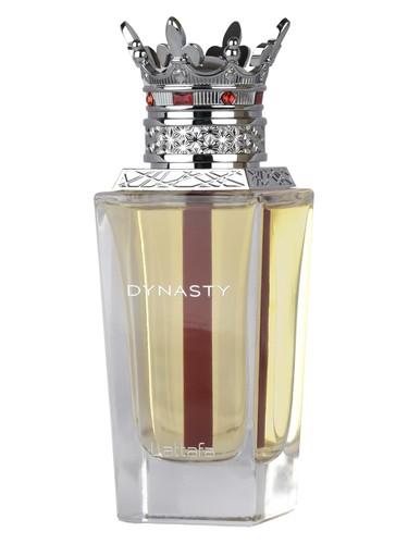 Frasco do perfume árabe Dynasty da Lattafa, compartilhável