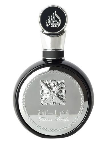 Frasco do perfume árabe Fakhar Black da Lattafa, masculino, 100 ml