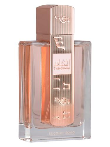Frasco do perfume árabe Angham Second Song da Lattafa, compartilhável