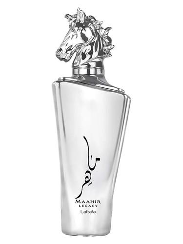 Frasco do perfume árabe Maahir Legacy da Lattafa, masculino, 100 ml