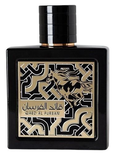 Frasco do perfume árabe Qaed Al Fursan da Lattafa, compartilhável, 90 ml