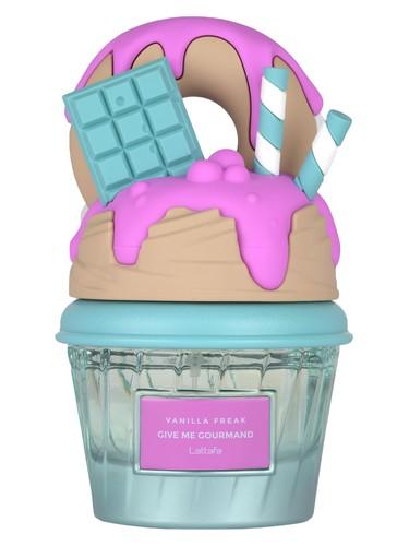 Frasco do perfume árabe Vanilla Freak da Lattafa, compartilhável, 75 ml