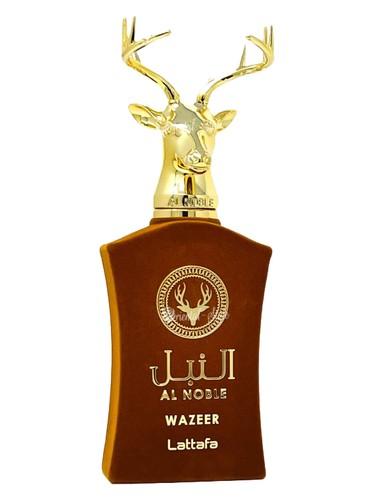 Frasco do perfume árabe Al Noble Wazeer da Lattafa, compartilhável, 100 ml