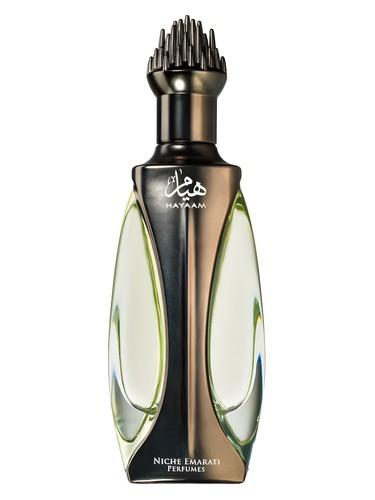 Frasco do perfume árabe Hayaam da Lattafa, compartilhável, 100 ml