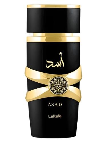 Frasco do perfume árabe Asad Black da Lattafa, masculino, 100 ml
