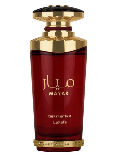 Frasco do perfume árabe Mayar Cherry Intense da Lattafa, compartilhável, 100 ml